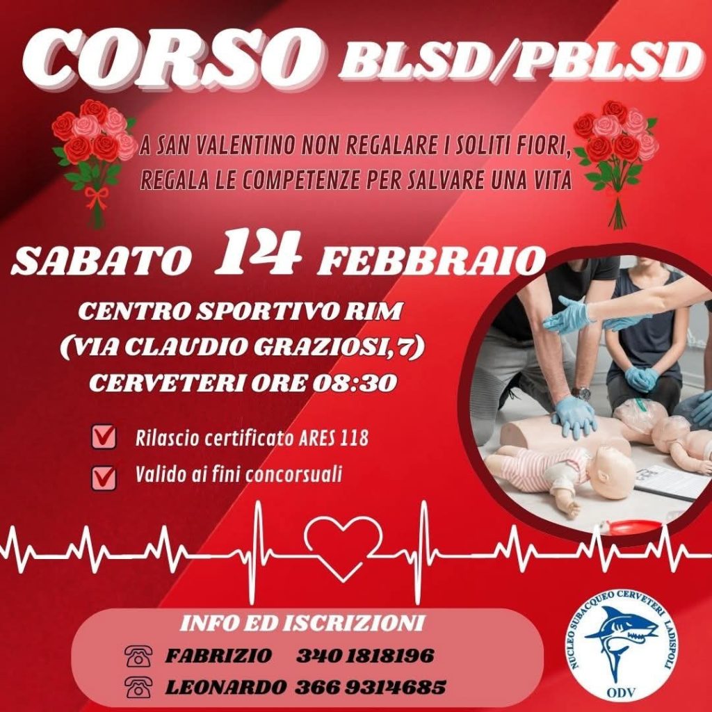 Cerveteri, a San Valentino il corso BLSD del Nucleo Subacqueo